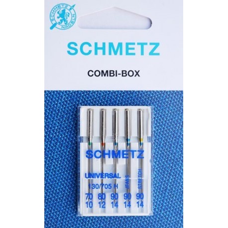 Aiguille Schmetz Universal 130/705 H combi box de 70 10 a 90 14 la boite de 5 aiguilles