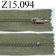 fermeture longueur 15 cm couleur kaki non séparable zip nylon largeur 2.5 cm