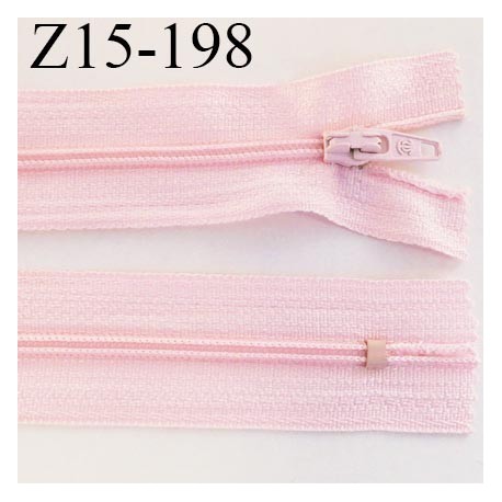 fermeture 15 cm zip glissière couleur rose non séparable longueur 15 cm largeur 2.5 cm zip nylon largeur de la glissière 4 mm