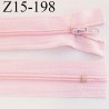 fermeture 15 cm zip glissière couleur rose non séparable longueur 15 cm largeur 2.5 cm zip nylon largeur de la glissière 4 mm