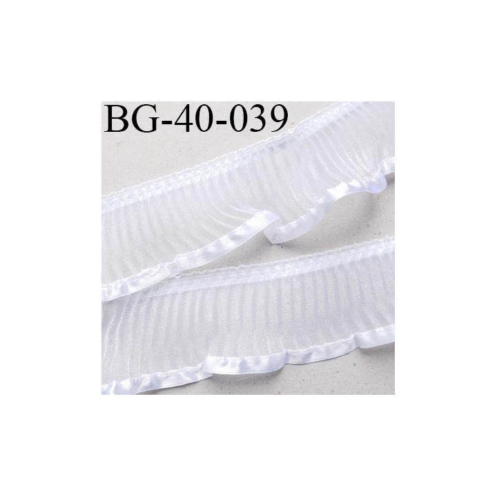 Galon élastique 43 mm couleur blanc froncé largeur 43 mm prix au mètre