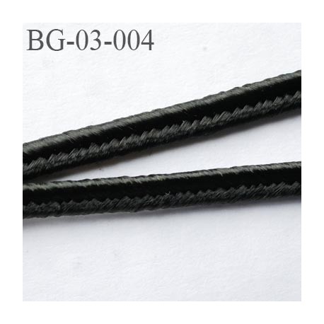galon 3 mm soutache ruban cordon couleur noir brillant largeur 3 mm épaisseur 1.5 mm très très solide