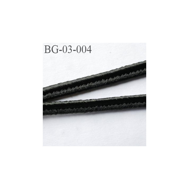 galon 3 mm soutache ruban  cordon  couleur noir brillant largeur 3 mm épaisseur 1.5 mm très très solide