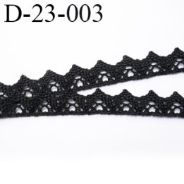 dentelle 23 mm crochet ancienne 100% coton largeur 23 mm couleur noir provient d'une vieille mercerie parisienne prix au mètre
