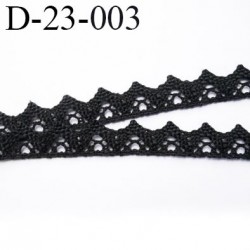 dentelle 23 mm crochet ancienne 100% coton largeur 23 mm couleur noir provient d'une vieille mercerie parisienne prix au mètre