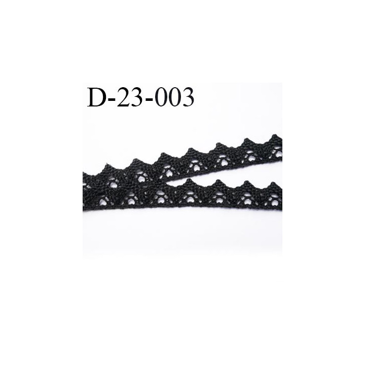 dentelle 23 mm crochet ancienne 100% coton largeur 23 mm couleur noir provient d'une vieille mercerie parisienne prix au mètre