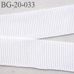 Galon ruban 20 mm passementerie gros grain coton  largeur 20 mm couleur blan brillant très très solide prix au mètre