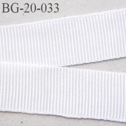 Galon ruban 20 mm passementerie gros grain coton largeur 20 mm couleur blan brillant très très solide prix au mètre