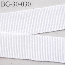 galon ruban gros grain 30 mm couleur blanc très solide et souple synthétique largeur 30 mm prix au mètre