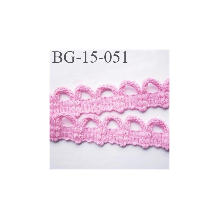 galon coton boutonnière 15 mm  couleur rose largeur 15 mm  prix au mètre