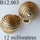bouton 12 mm doré accroche avec anneau au dos diamètre 12 millimètres