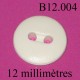 bouton 12 mm couleur blanc 2 trous diamètre 12 millimètres