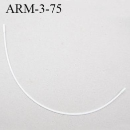 Armature 75  acier laqué blanc  longueur total développé de l'armature 128 mm forme n° 3 prix à la pièce