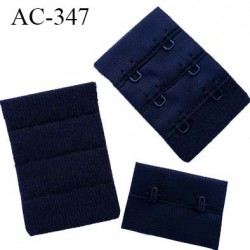 Agrafe attache 38 mm extension de soutien gorge 3 rangés 2 crochets largeur 38 mm hauteur 55 mm couleur noir