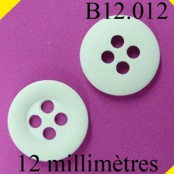 bouton 12 mm   couleur blanc 4 trous diamètre 12 millimètres