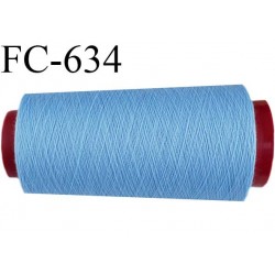 Cone de fil mousse 1000 mètres polyamide fil n° 120 couleur bleu longueur 1000 mètres bobiné en France