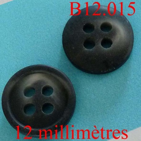 bouton 12 mm couleur gris et anthracite marbré mat 4 trous diamètre 12 millimètres
