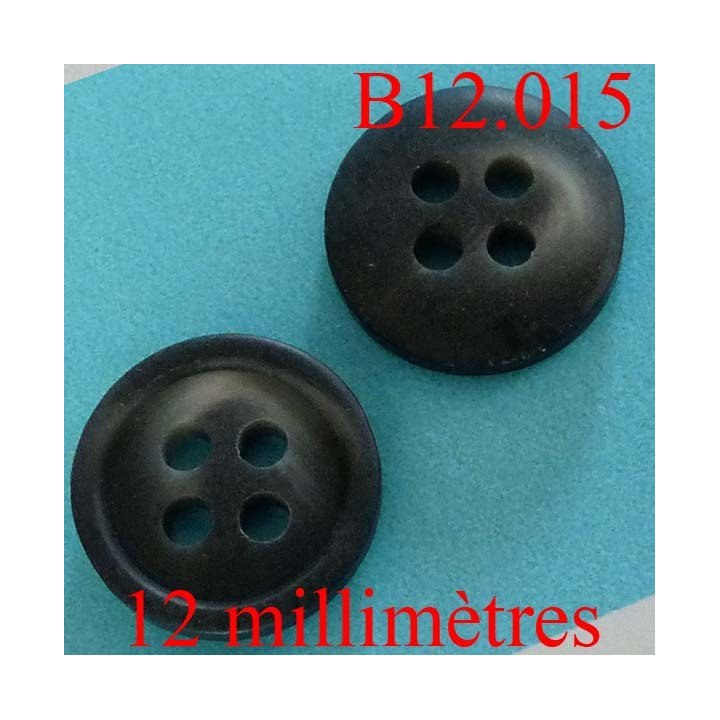 bouton 12 mm   couleur gris et anthracite marbré mat 4 trous diamètre 12 millimètres