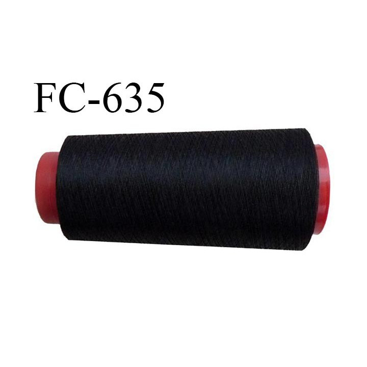 Cone de fil mousse polyester texturé fil n° 100 couleur noir cone de 1000 mètres bobiné en France