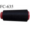 Cone 2000 m de fil mousse polyester texturé fil n° 100 couleur noir cone de 2000 mètres bobiné en France