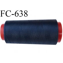 Cone 1000 mètres de fil mousse  polyester fil n°160 couleur bleu marine longueur du cone 1000 mètres  bobiné en France