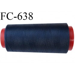 Cone 1000 mètres de fil mousse polyester fil n°160 couleur bleu marine longueur du cone 1000 mètres bobiné en France