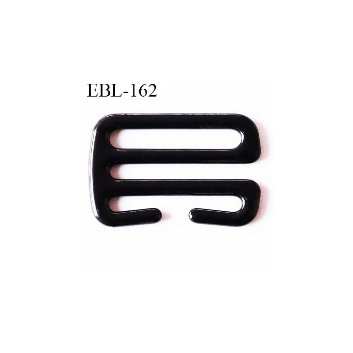 Crochet métal 21 mm plastifié couleur noir brillant largeur intérieur de passage de bretelle 21 mm haut de gamme prix / pièce