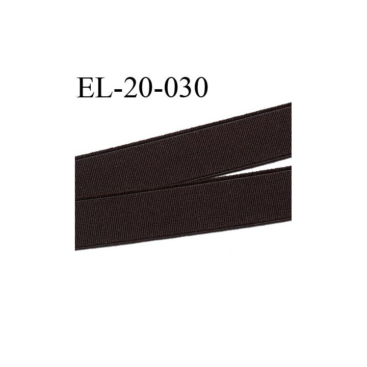 Elastique 20 mm plat très  belle qualité couleur marron semi rigide  forte élasticité largeur 20 mm prix au mètre
