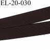 Elastique 20 mm plat très belle qualité couleur marron semi rigide forte élasticité largeur 20 mm prix au mètre