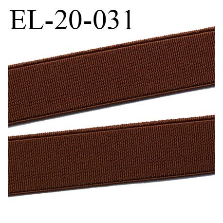 Elastique 20 mm plat très belle qualité couleur marron semi rigide forte élasticité largeur 20 mm prix au mètre