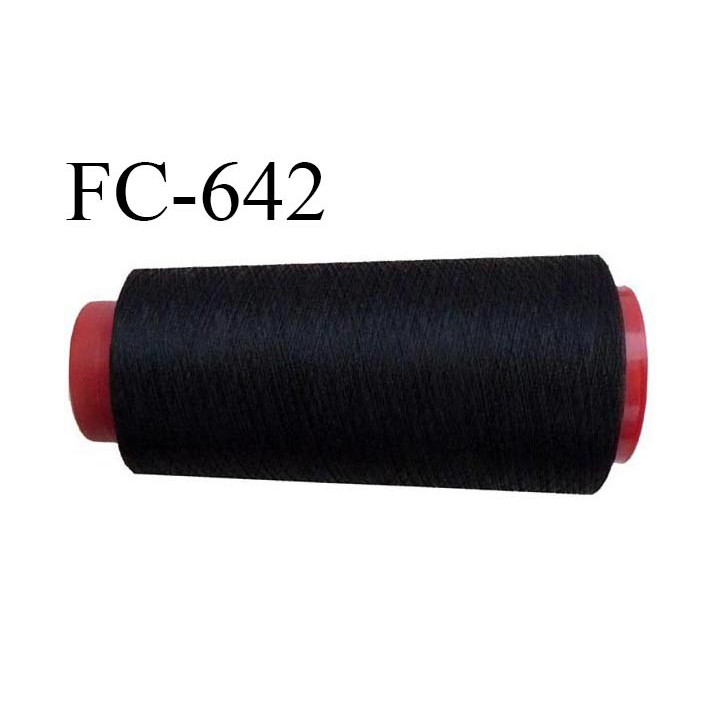 CONE de 2000 m de fil mousse polyamide fil n° 125 couleur noir  longueur de 2000 mètres bobiné en France