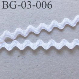 Galon croquet serpentine 3 mm  synthétique couleur blanc largeur 3 mm haut de gamme prix du mètre