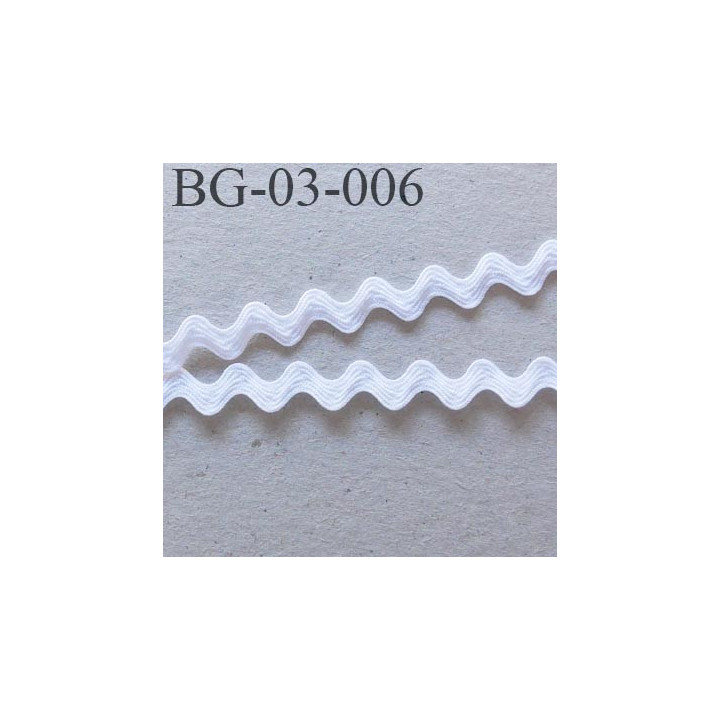 Galon croquet serpentine 3 mm  synthétique couleur blanc largeur 3 mm haut de gamme prix du mètre