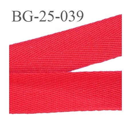 biais galon ruban sergé 25 mm couleur rouge 100% coton souple et doux largeur 25 mm prix au mètre