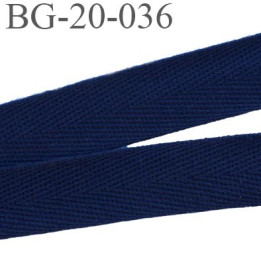 biais galon ruban sergé 20 mm couleur bleu marine 100%  coton souple et doux largeur 20 mm prix au mètre