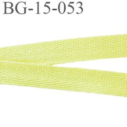 biais galon ruban sergé 15 mm couleur jaune 100%  coton souple et doux largeur 15 mm prix au mètre