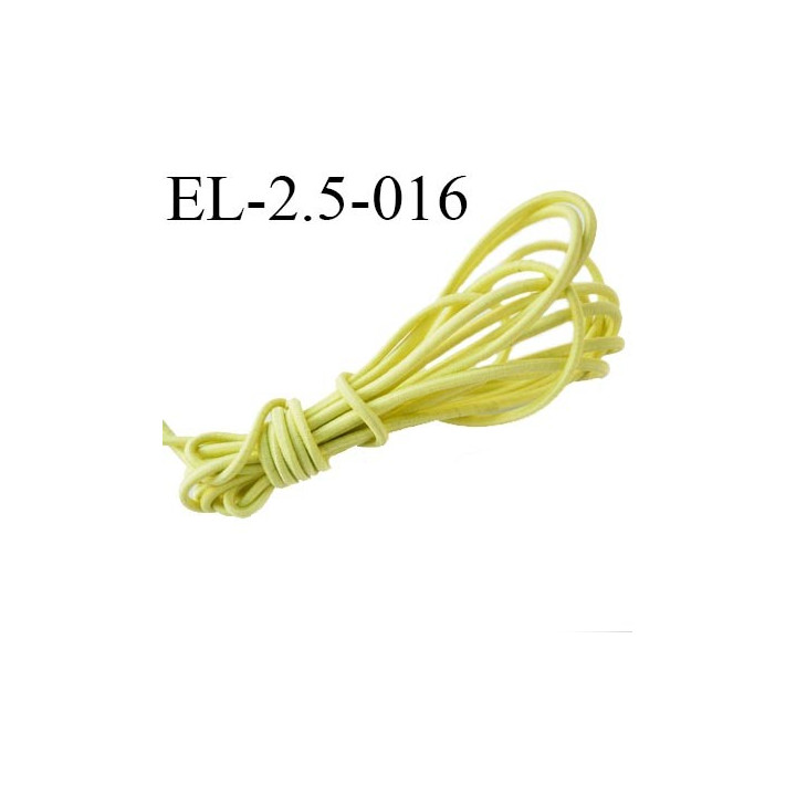 élastique 2.5 mm cordon rond très belle qualité et très résistant couleur jaune diamètre 2,5 mm prix au mètre