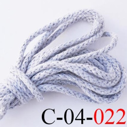 cordon coton et synthétique 4 mm  couleur gris clair diamètre 4 mm prix au mètre