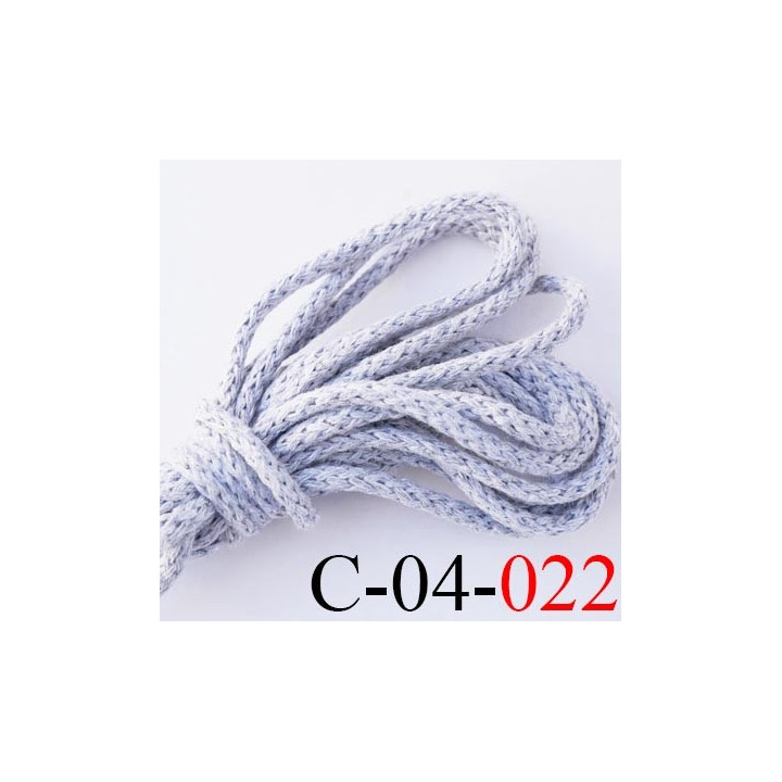 cordon coton et synthétique 4 mm  couleur gris clair diamètre 4 mm prix au mètre