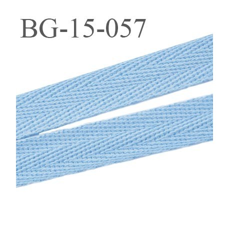 biais galon ruban sergé 15 mm couleur bleu clair 100% coton souple et doux largeur 15 mm prix au mètre