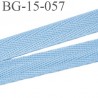 biais galon ruban sergé 15 mm couleur bleu clair 100% coton souple et doux largeur 15 mm prix au mètre