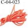 cordon coton et synthétique 4 mm couleur orange coraillé diamètre 4 mm prix au mètre