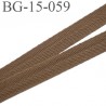 biais galon ruban sergé 15 mm couleur marron clair 100% coton souple et doux largeur 15 mm prix au mètre