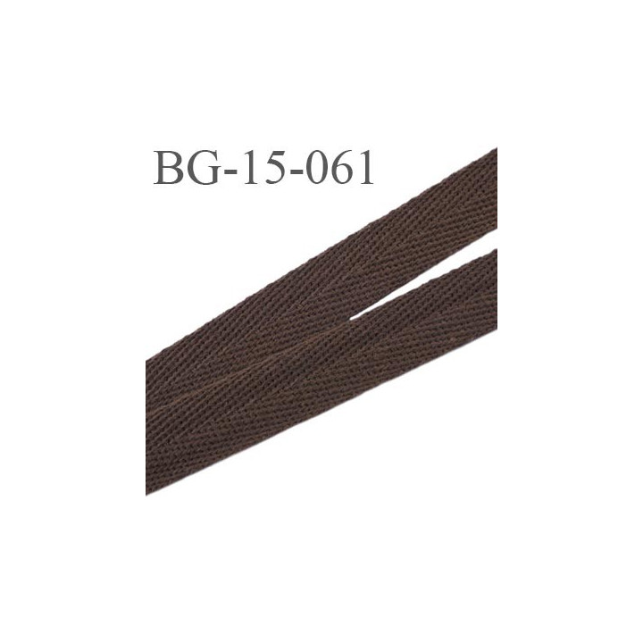 biais sergé 15 mm 100 % coton superbe souple et doux galon ruban couleur marron largeur 15 mm prix au mètre