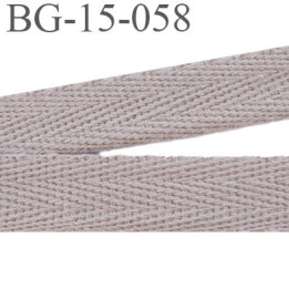 biais galon ruban sergé 15 mm couleur beige rosé 100%  coton souple et doux largeur 15 mm prix au mètre