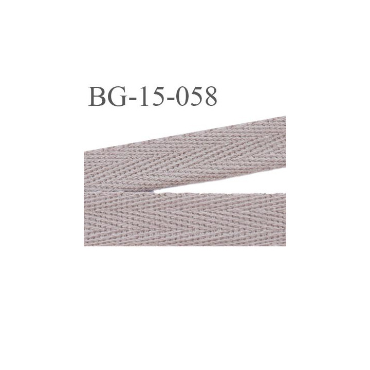 biais galon ruban sergé 15 mm couleur beige rosé 100%  coton souple et doux largeur 15 mm prix au mètre