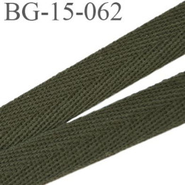 biais sergé 15 mm galon ruban  100 % coton superbe souple et doux  couleur vert kaki largeur 15 mm prix au mètre