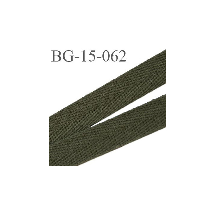 biais sergé 15 mm galon ruban  100 % coton superbe souple et doux  couleur vert kaki largeur 15 mm prix au mètre