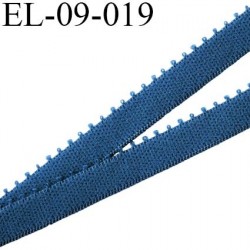 élastique 9 mm culotte ou lingerie petit grain couleur bleu cyprès largeur 9 mm haut de gamme prix au mètre