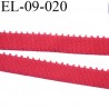 élastique 9 mm culotte ou lingerie couleur rouge baiser largeur 9 mm haut de gamme prix au mètre